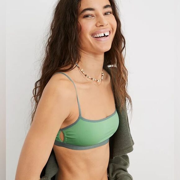 aerie Other - Aerie Microfiber Cut Out Bralette Size Medium green